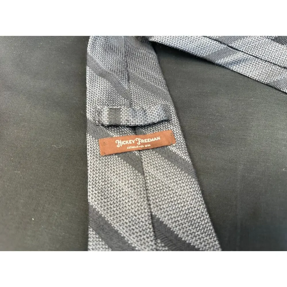 Hickey Freeman Wool and Silk Tie with Diagonal Stripes